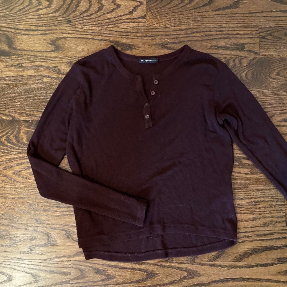 Maroon Brandy Melville Button Top